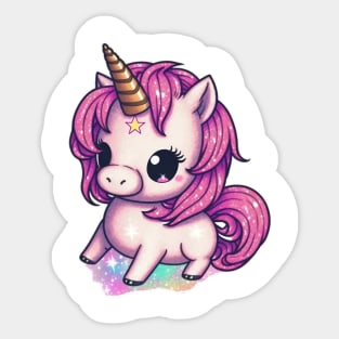 Cute Pink Unicorn Sticker